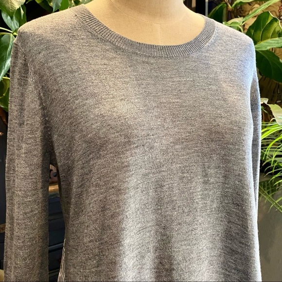 Umgee Gray Layered Shirt Sweater lace edging - Picture 8 of 11